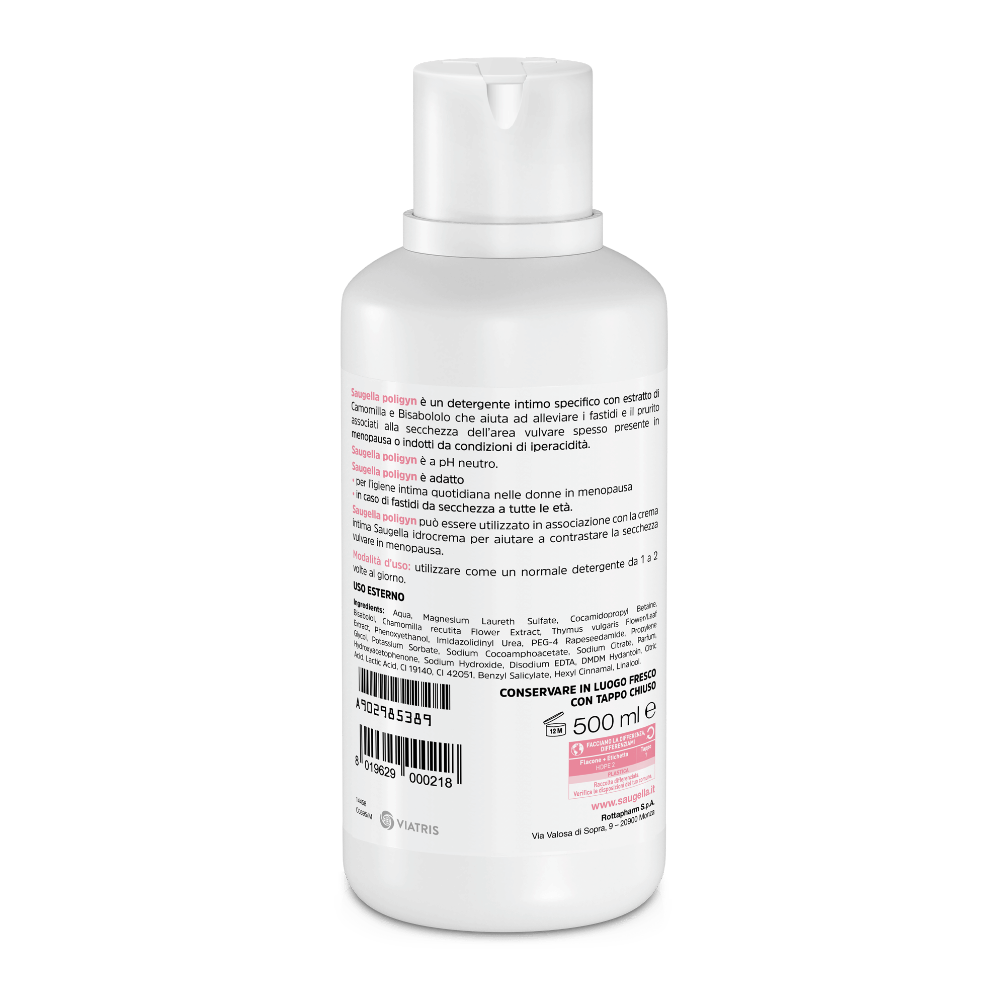 SAUGELLA POLIGYN 50+ DETERGENTE INTIMO LENITIVO ED EMOLLIENTE 500 ML