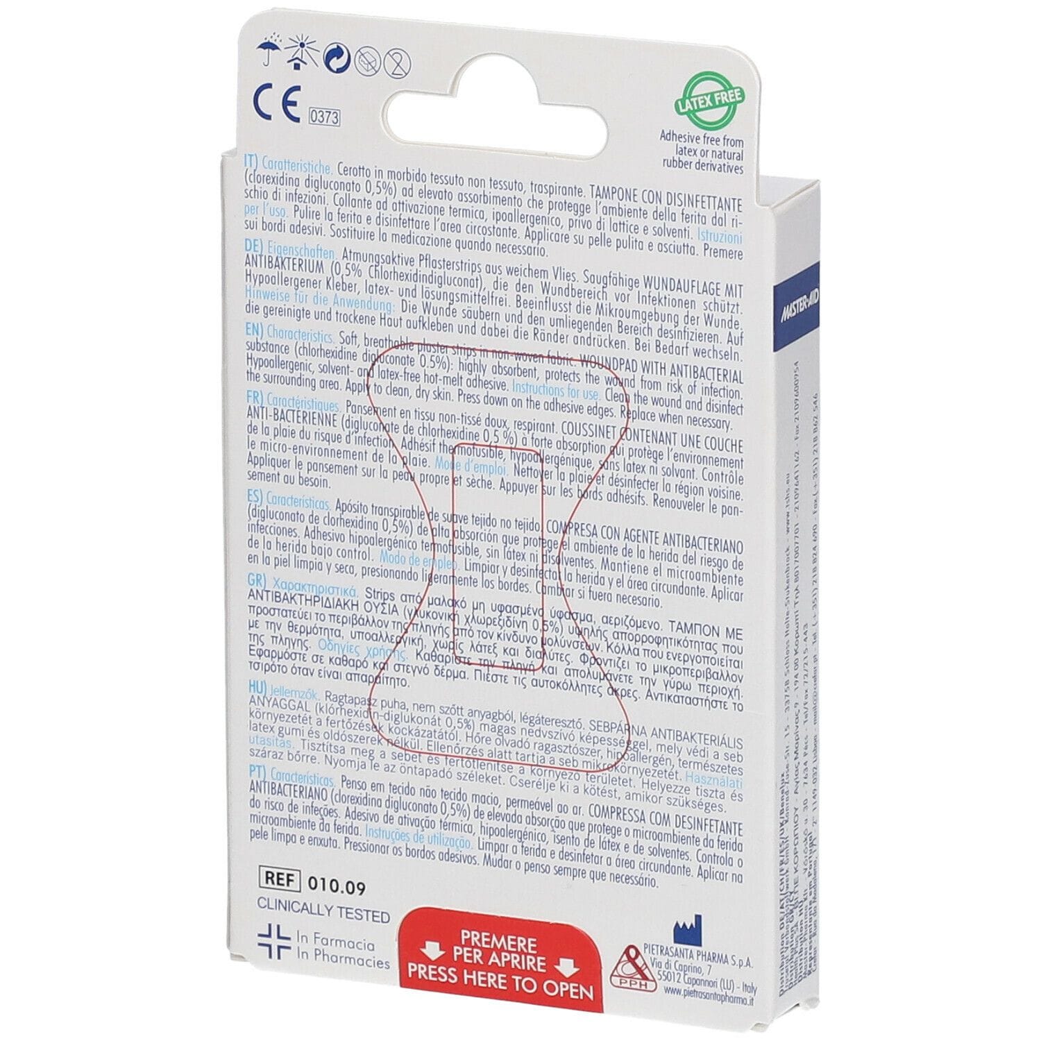 Cerotto ipoallergenico Master-Aid Quadra Med per le dita, 6 pz