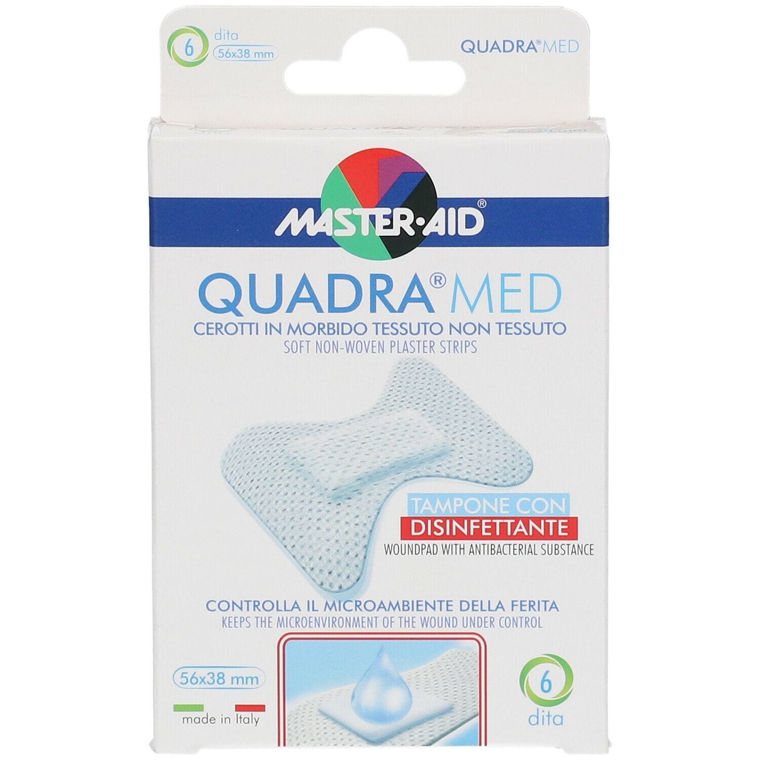 Cerotto ipoallergenico Master-Aid Quadra Med per le dita, 6 pz