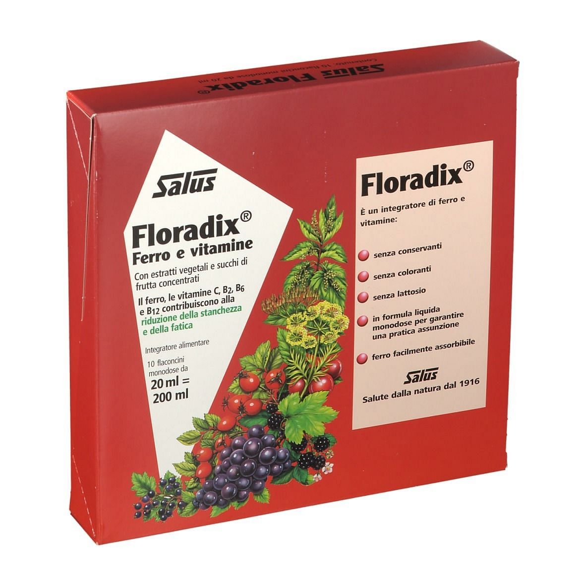 Floradix Monodose 10 Flaconcini Da 20 Ml