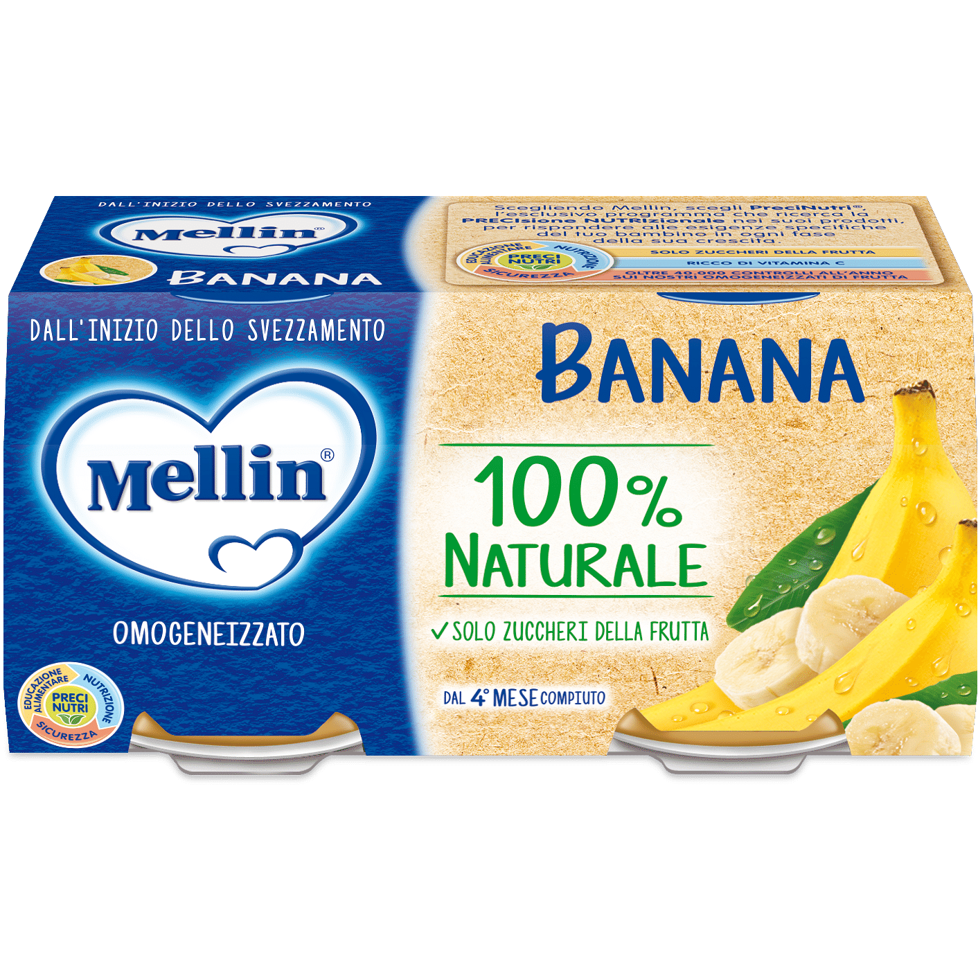 Mellin Omogeneizzato Banana 100 G 2 Pezzi