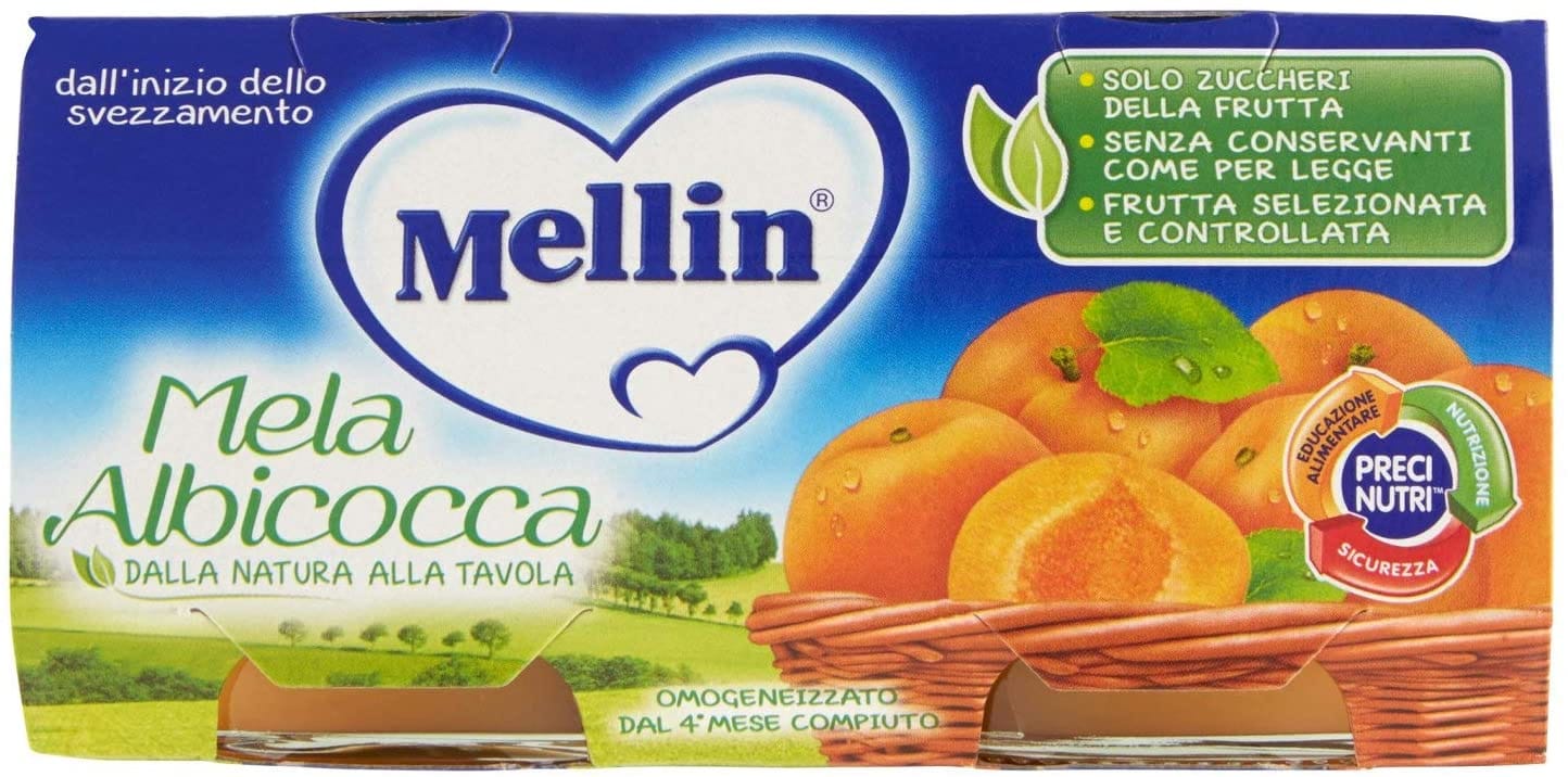 MELLIN OMOGENEIZZATO MELA/ALBICOCCA 100 G 2 PEZZI