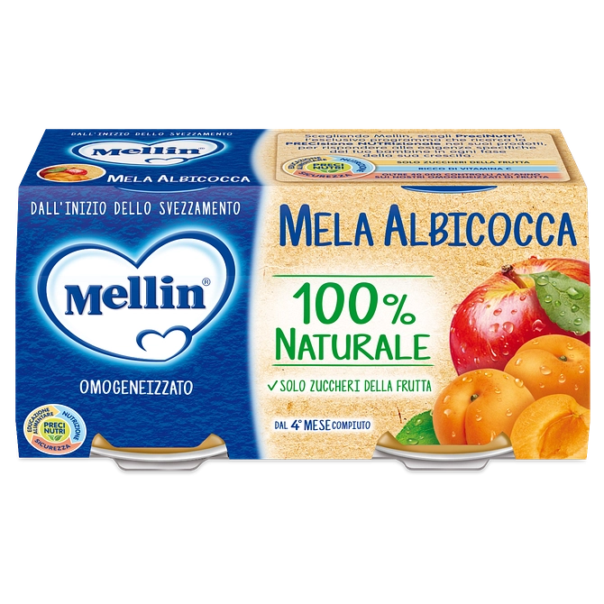 Mellin Omogeneizzato Mela/Albicocca 100 G 2 Pezzi