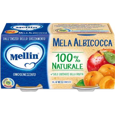 MELLIN OMOGENEIZZATO MELA/ALBICOCCA 100 G 2 PEZZI MELLIN OMOGENEIZZATO MELA/ALBICOCCA 100 G 2 PEZZI