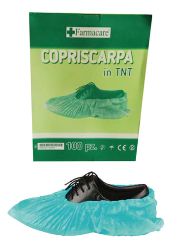 Copriscarpe monouso in TNT antiscivolo, confezione 100 pezzi