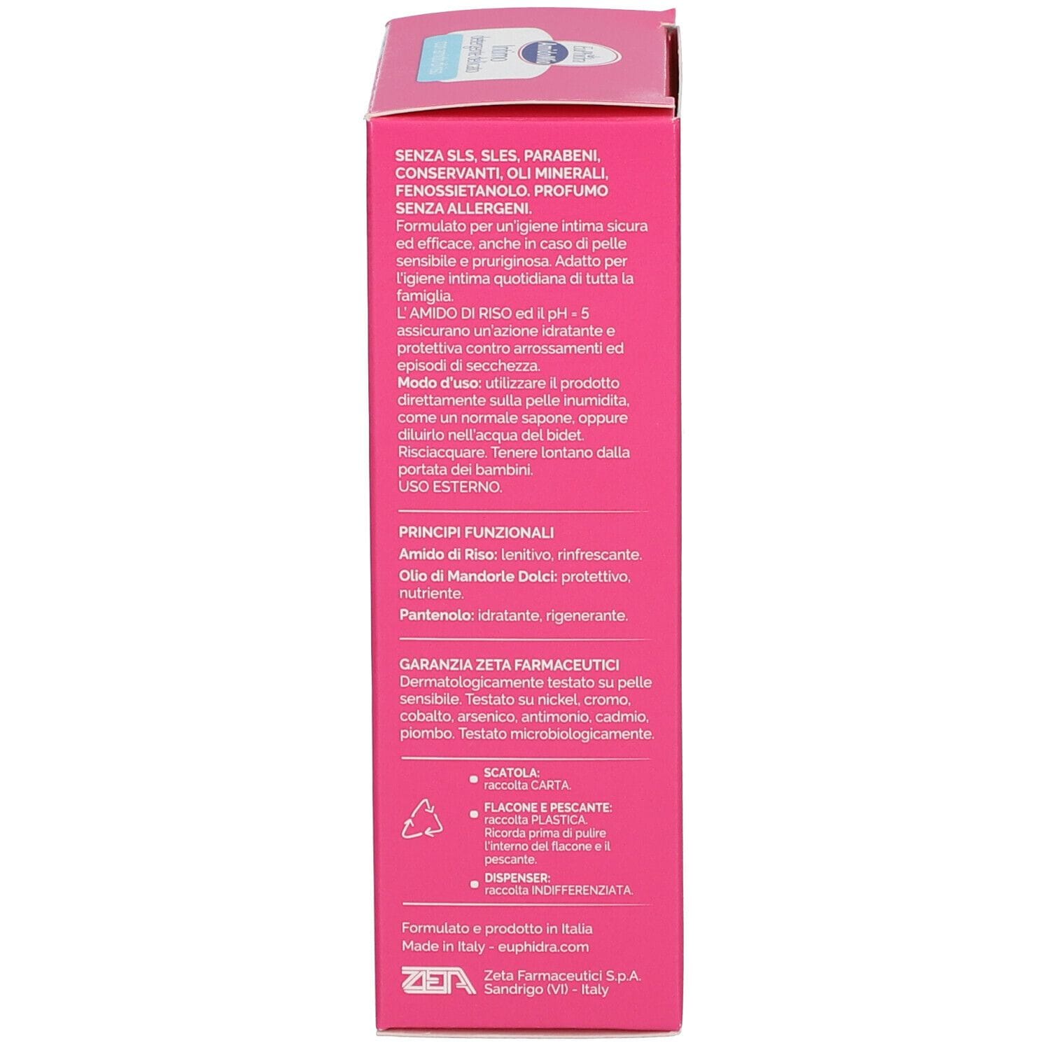 EUPHIDRA AMIDOMIO INTIMO DETERGENTE DELICATO AMIDO DI RISO NUTRIENTE E LENITIVO 200 ML