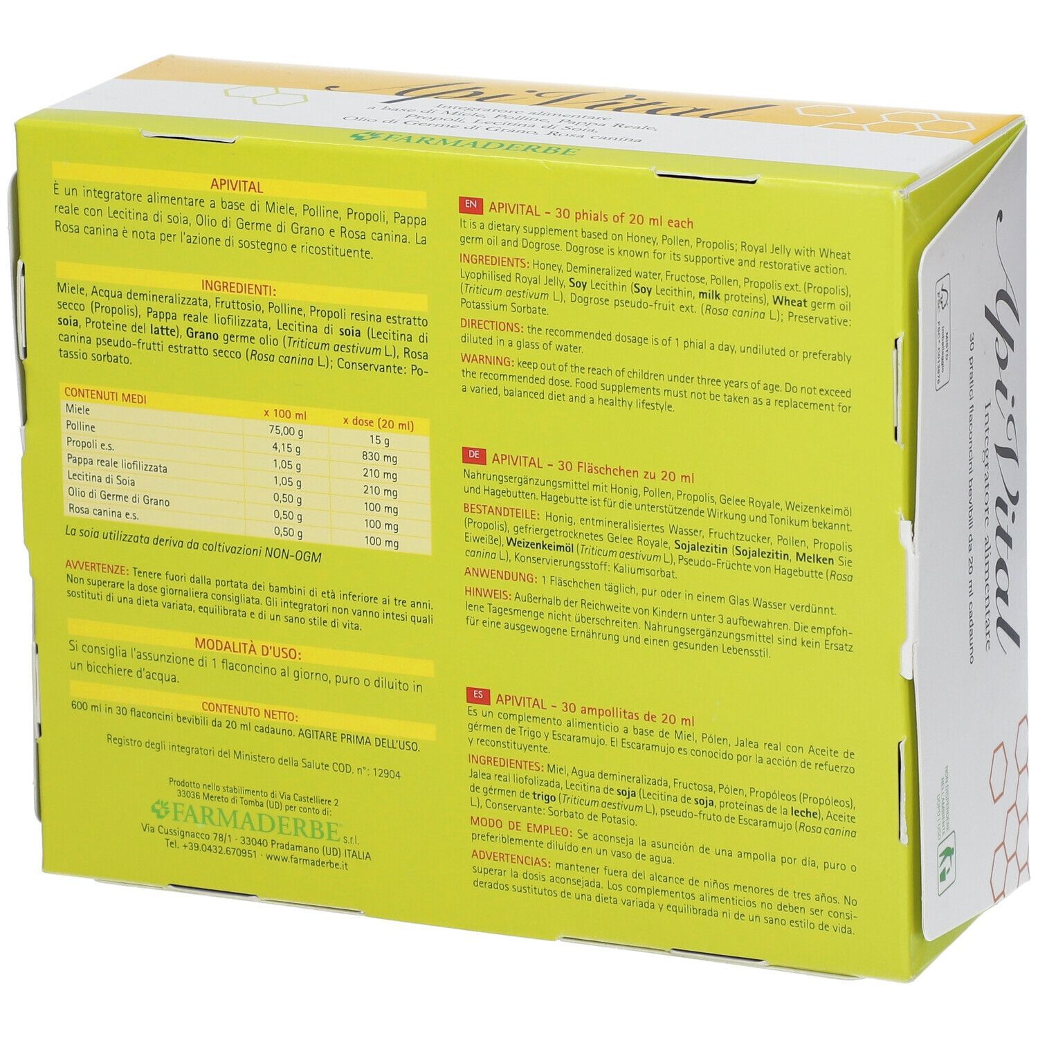 APIVITAL 30 FLACONCINI DA 20 ML