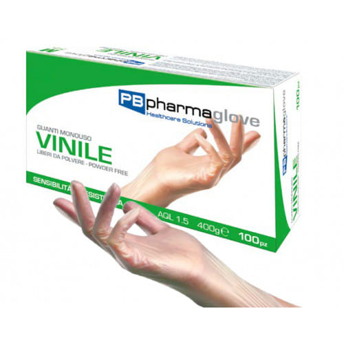 Smilex,Skin Vinil, Guanti in Vinile, Senza Polvere, Taglia S,100 Pezzi