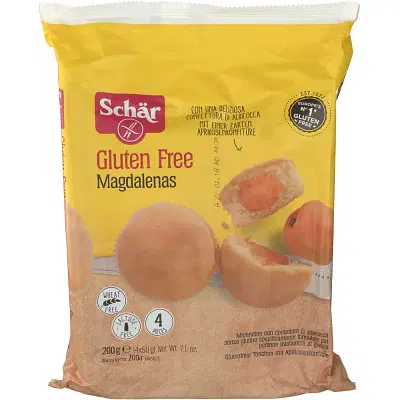 SCHAR MAGDALENAS CON CONFETTURA DI ALBICOCCA 4 PEZZI DA 50 G SCHAR MAGDALENAS CON CONFETTURA DI ALBICOCCA 4 PEZZI DA 50 G