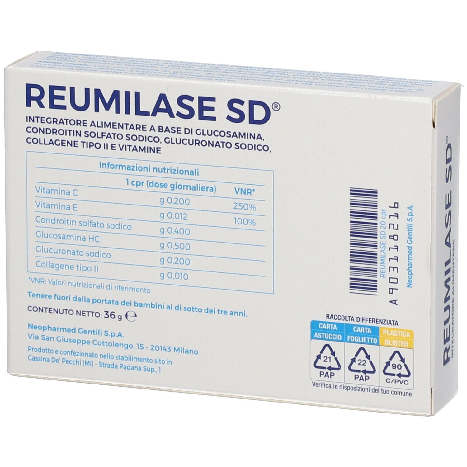 REUMILASE SD 20 COMPRESSE