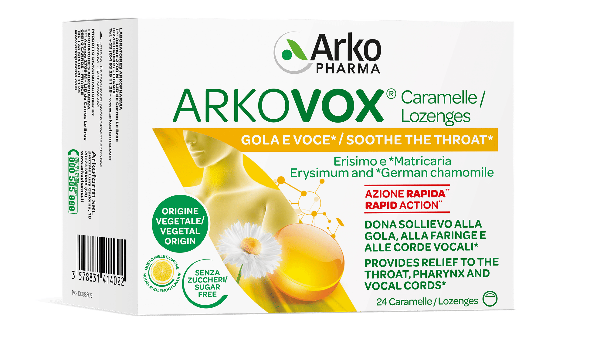 Arkovox Miele/Limone 24 Caramelle