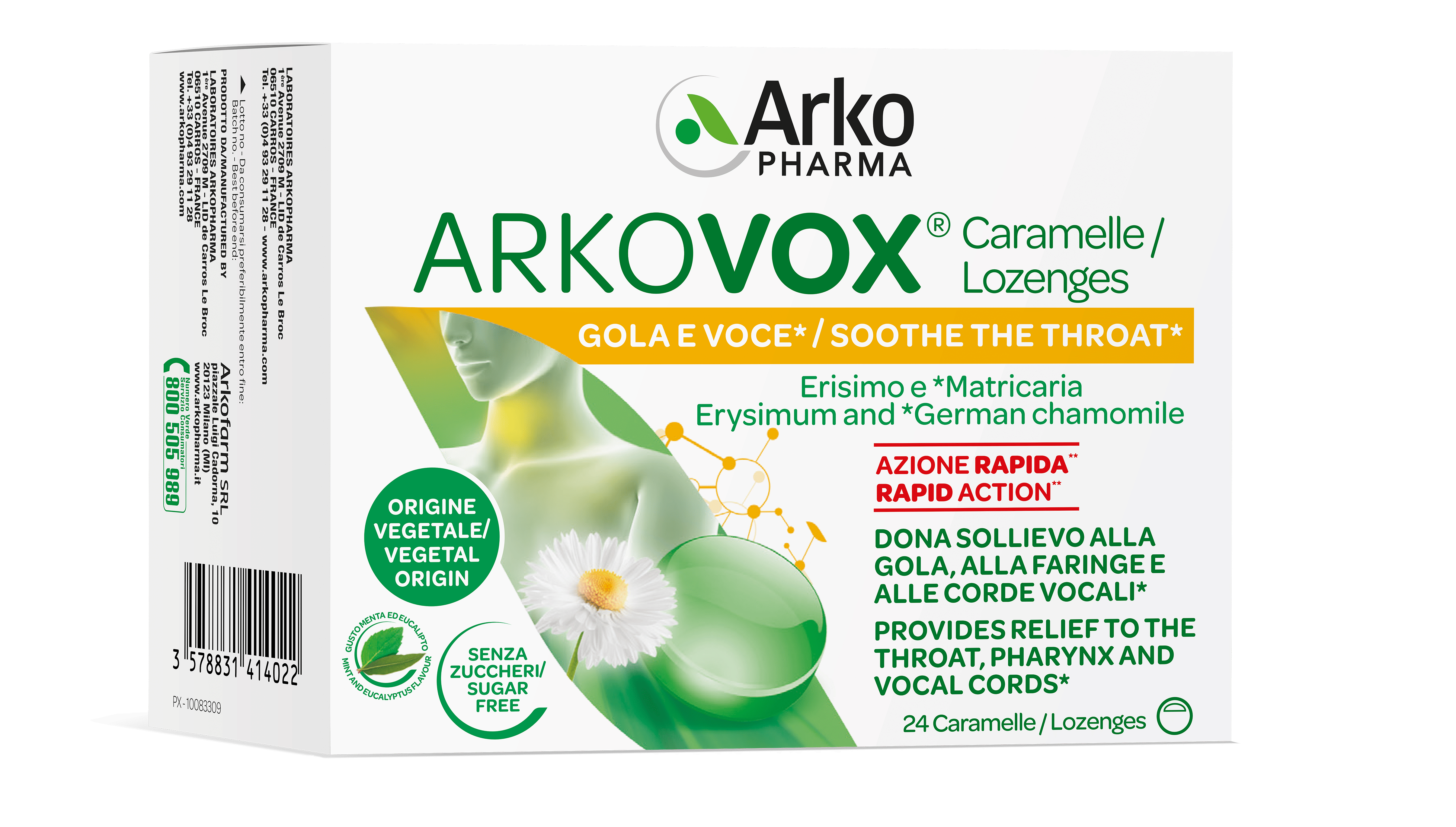 ARKOVOX MENTA/EUCALIPTO 24 CARAMELLE