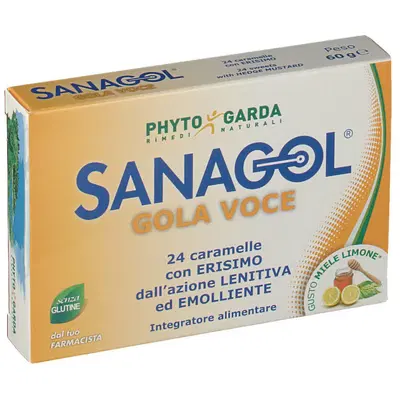 SANAGOL GOLA VOCE MIELE LIMONE 24 CARAMELLE SANAGOL GOLA VOCE MIELE LIMONE 24 CARAMELLE