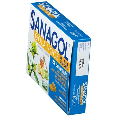 SANAGOL GOLA VOCE MIELE LIMONE 24 CARAMELLE SANAGOL GOLA VOCE MIELE LIMONE 24 CARAMELLE