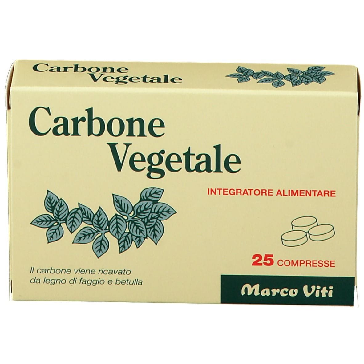 Integratore Carbone Vegetale Marco Viti, 25 compresse