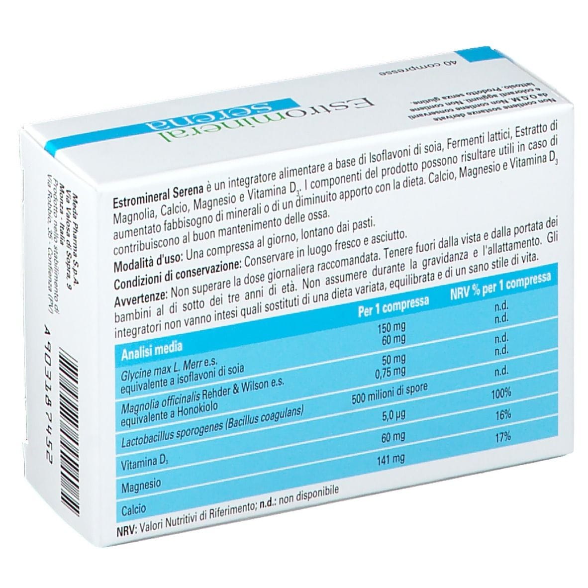 ESTROMINERAL SERENA 40 COMPRESSE