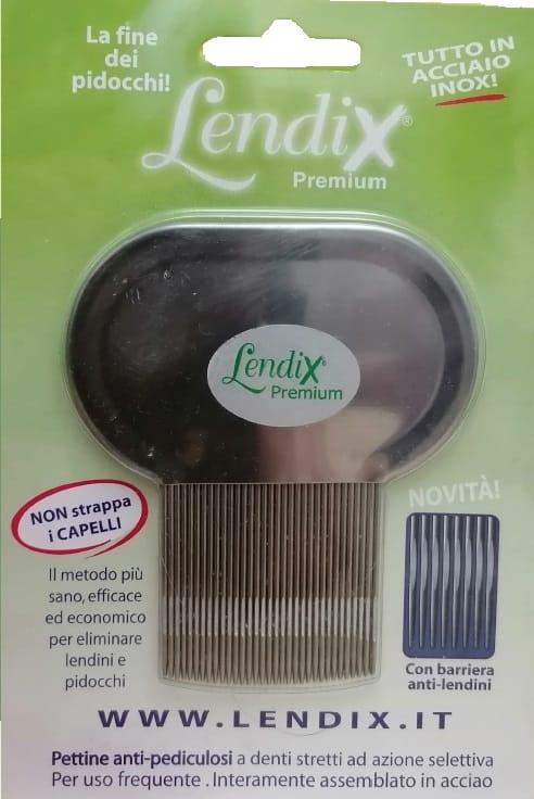 Pettine antipidocchi Lendix Premium in acciaio, atossico