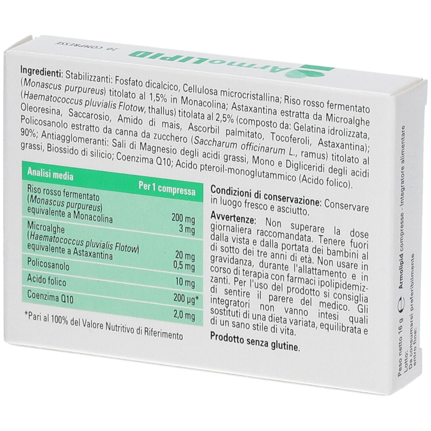 ARMOLIPID 20 COMPRESSE
