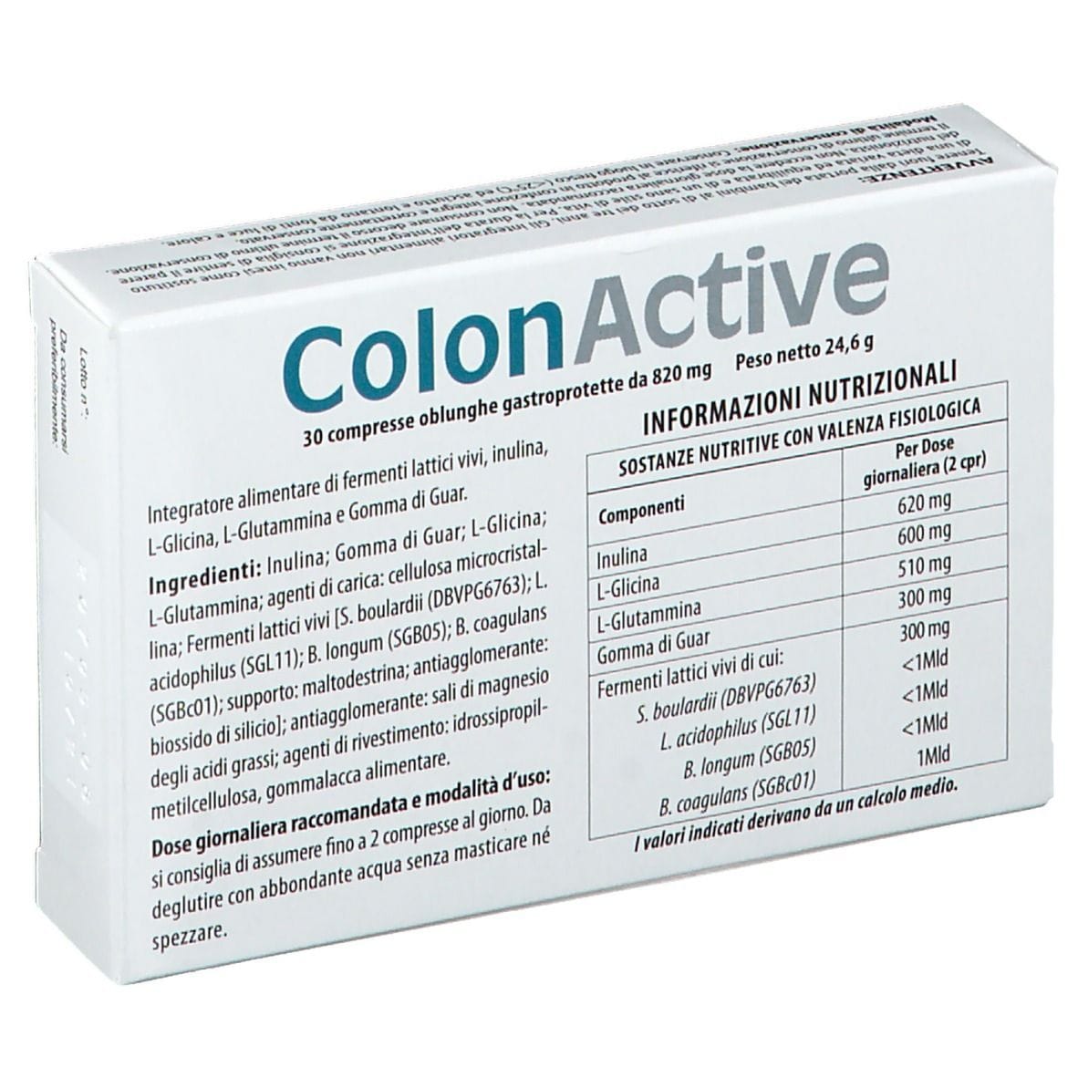 Integratore ColonActive per la flora intestinale, 30 compresse