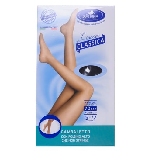 Gambaletto Sauber 70 den compressione graduata, neutro beige