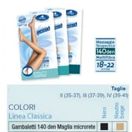 Gambaletto Sauber Classica 140den a compressione graduata, nero