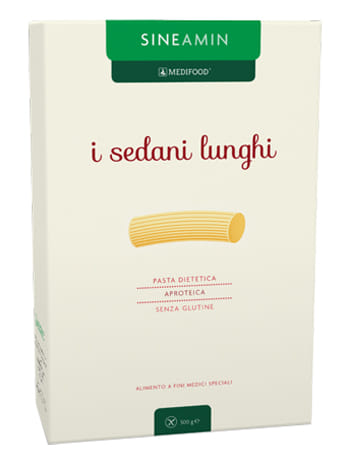 Pasta aproteica Sineamin Sedani Lunghi senza glutine 500g