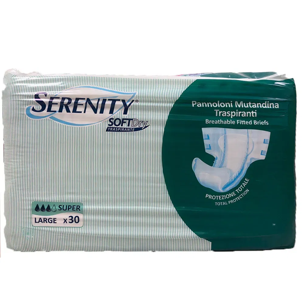 Pannolone Serenity Soft Dry Super taglia Large, 30 pezzi