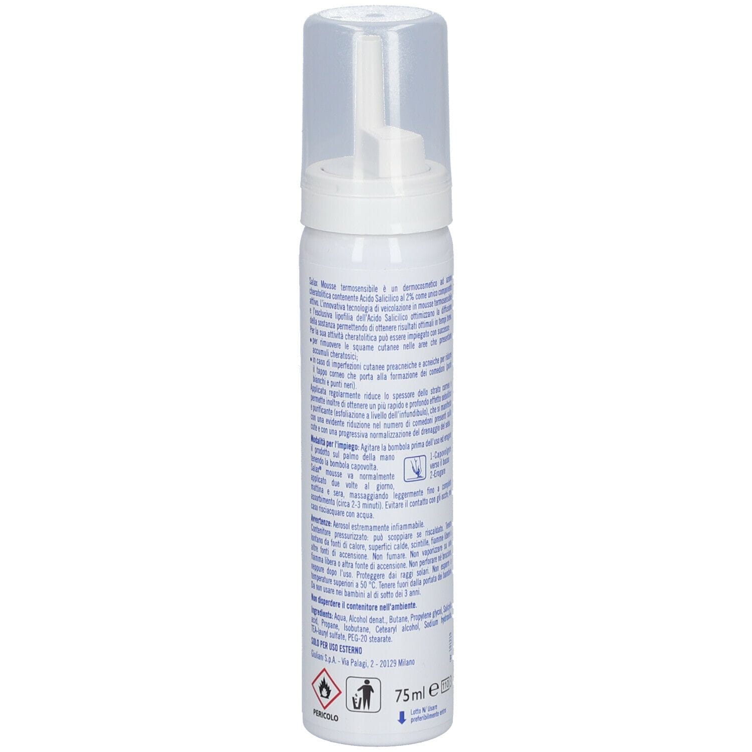 Salax Mousse detergente purificante per pelle, 75ml