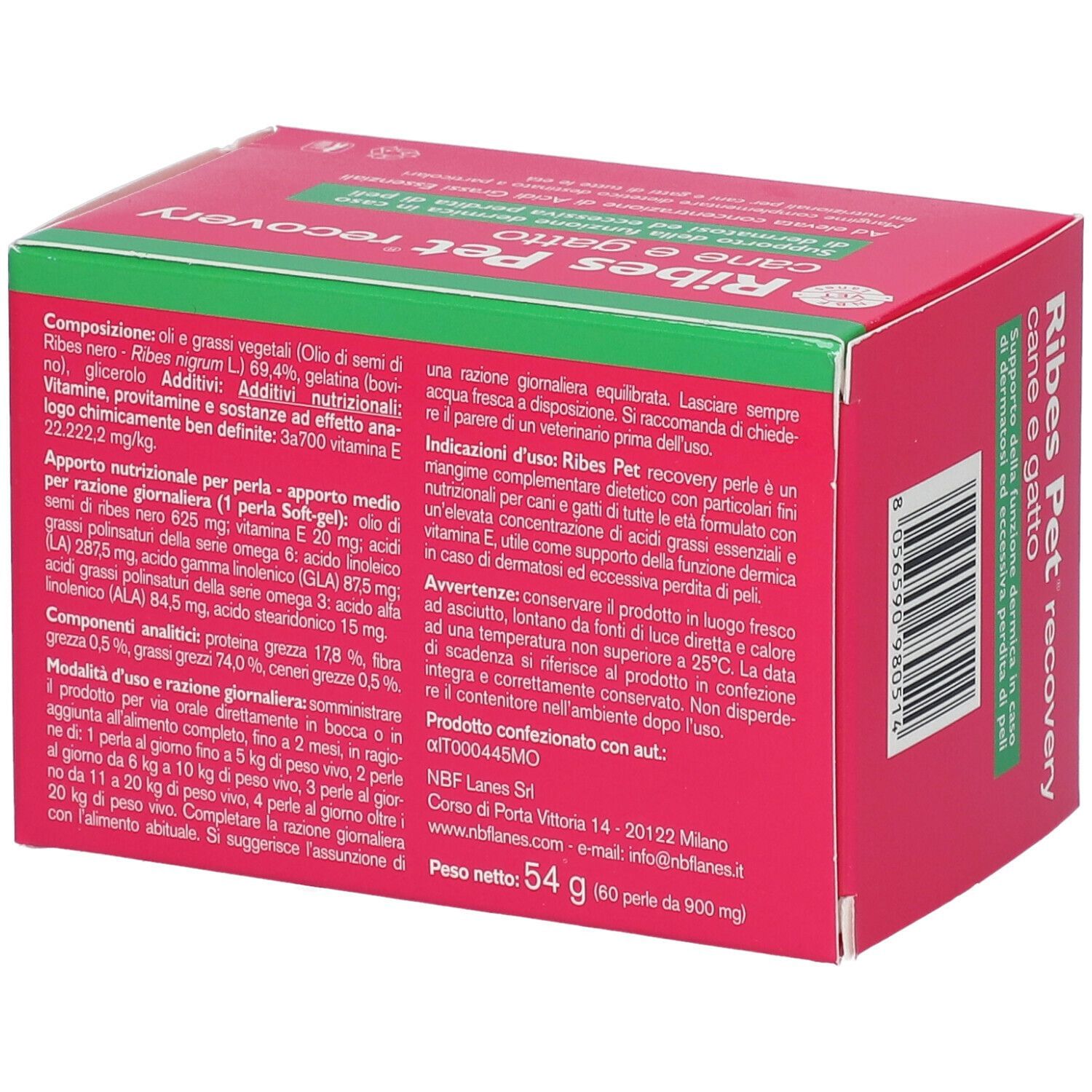 RIBES PET RECOVERY BLISTER 60 PERLE