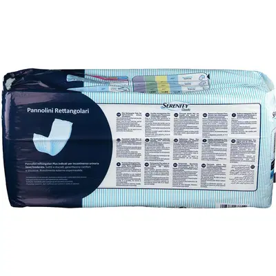 PANNOLONE PER INCONTINENZA FORMATO RETTANGOLARE CON BARRIERA SERENITY 30 PEZZI PANNOLONE PER INCONTINENZA FORMATO RETTANGOLARE CON BARRIERA SERENITY 30 PEZZI