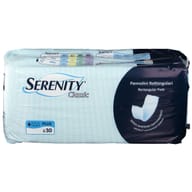 PANNOLONE PER INCONTINENZA RETTANGOLARE SENZA BARRIERA IMPERMEABILE SERENITY CLASSIC 30 PEZZI