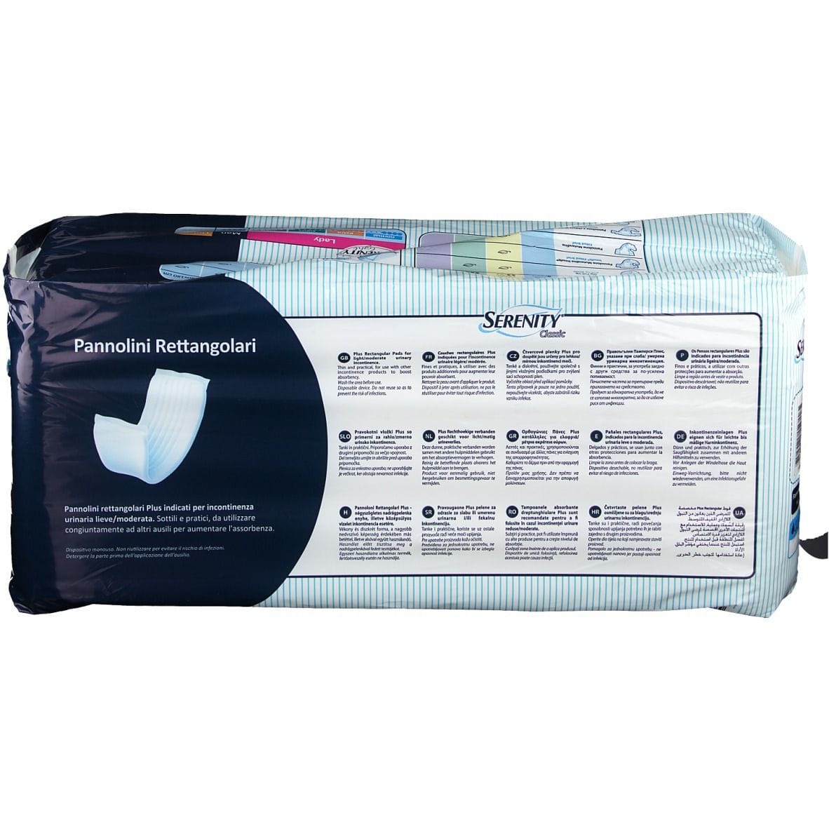 PANNOLONE PER INCONTINENZA RETTANGOLARE SENZA BARRIERA IMPERMEABILE SERENITY CLASSIC 30 PEZZI