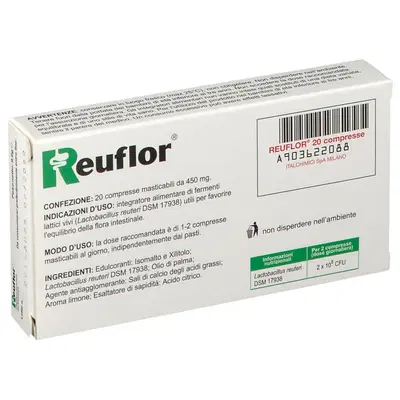 REUFLOR 20 COMPRESSE MASTICABILI AROMA LIMONE REUFLOR 20 COMPRESSE MASTICABILI AROMA LIMONE