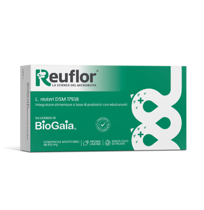 Integratore Reuflor al limone per la flora intestinale, 20 compresse