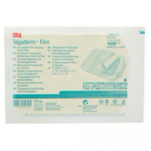 MEDICAZIONE IN PELLICOLA TRASPARENTE IMPERMEABILE TEGADERM CON SISTEMA DI APPLICAZIONE A CORNICE MISURA 15X20 CM 10 PEZZI