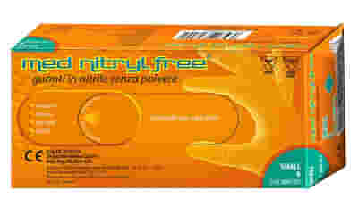 GUANTO MONOUSO IN NITRILE BLU NON STERILE SENZA POLVERE LUNGHEZZA 245 MM MISURA SMALL CODICE COLORE VERDE 100 PEZZI
