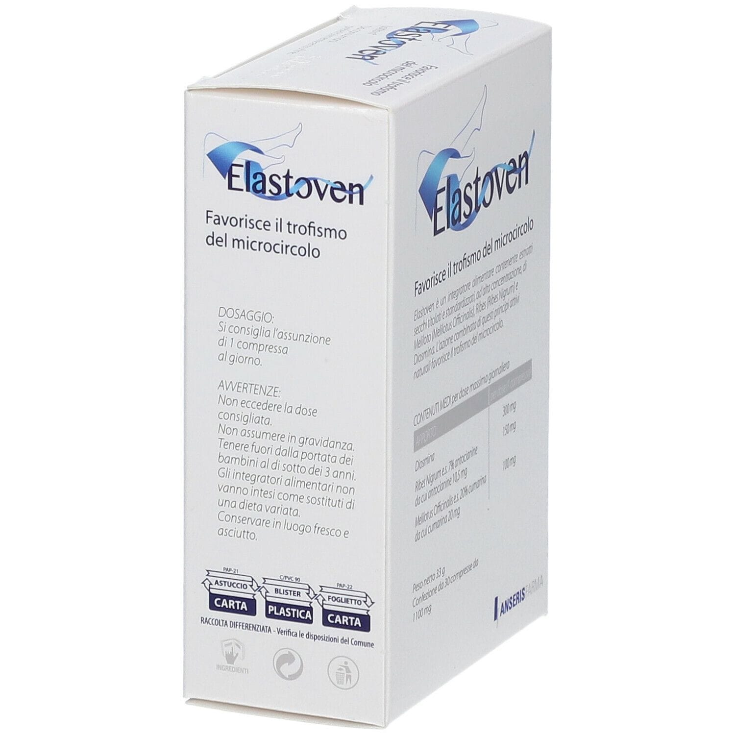 Integratore Elastoven per il microcircolo, 30 compresse