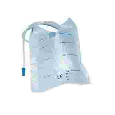 SACCA RACCOLTA URINA DA LETTO IN PVC NON STERILE VOLUME 2 LITRI TUBO LUNGHEZZA 130 CM CON SCARICO E VALVOLA ANTIREFLUSSO