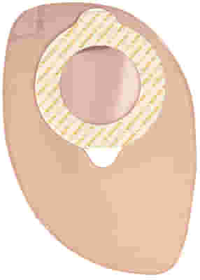 SACCA COLOSTOMIA A DUE PEZZI AGGANCIO ADESIVO CON GUI DI SICUREZZA FONDO CHIUSO DIAMETRO 60MM CAPACITA' 350ML COLORE BEIGE 30 PEZZI FLEXIMA KEY