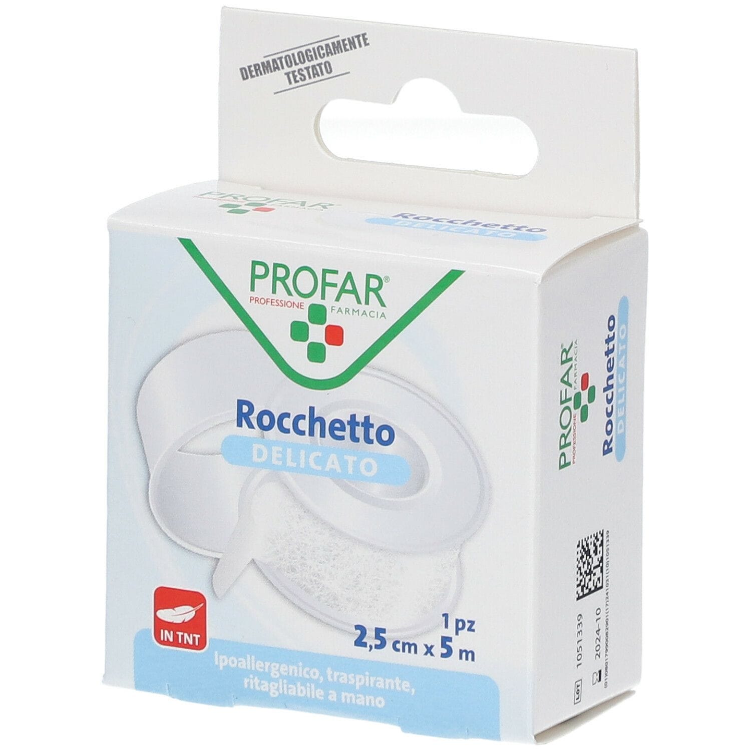 Cerotto Rocchetto Profar in TNT ipoallergenico, 2,5cm x 5m