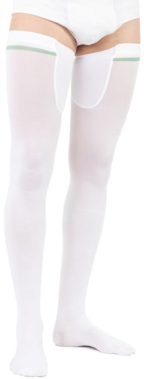 Albert Andre' Articolo 700 Kk6 Calza Autoreggente A G Antitrombosi Con Tassello Punta Aperta Lycra Mm Hg 18 24 Colore Bianco Taglia Xl Standard-image