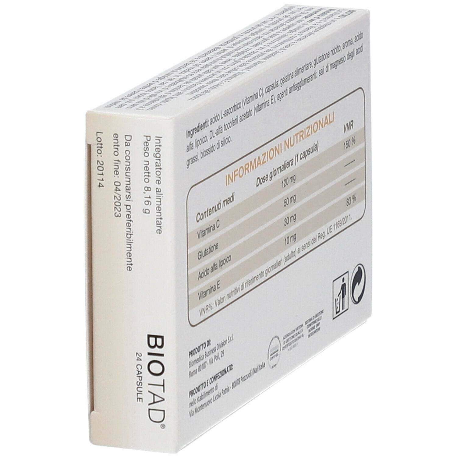Integratore Biotad 500mg antiossidante, 24 capsule