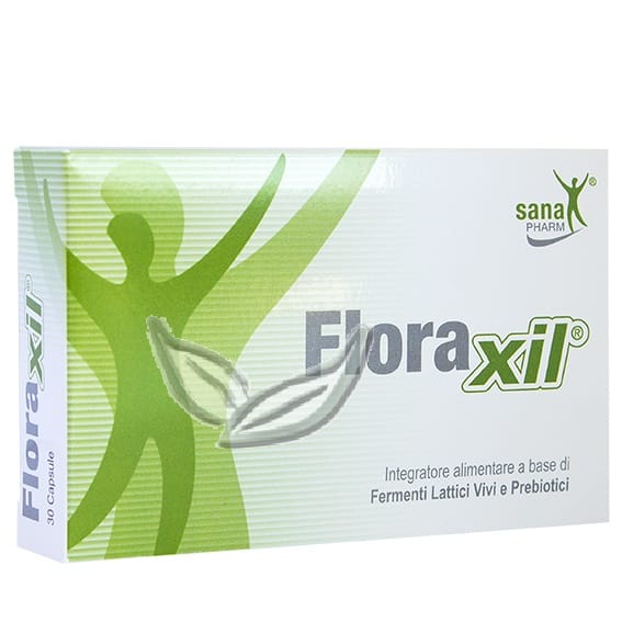Integratore Floraxil con fermenti lattici e prebiotici, 30 capsule