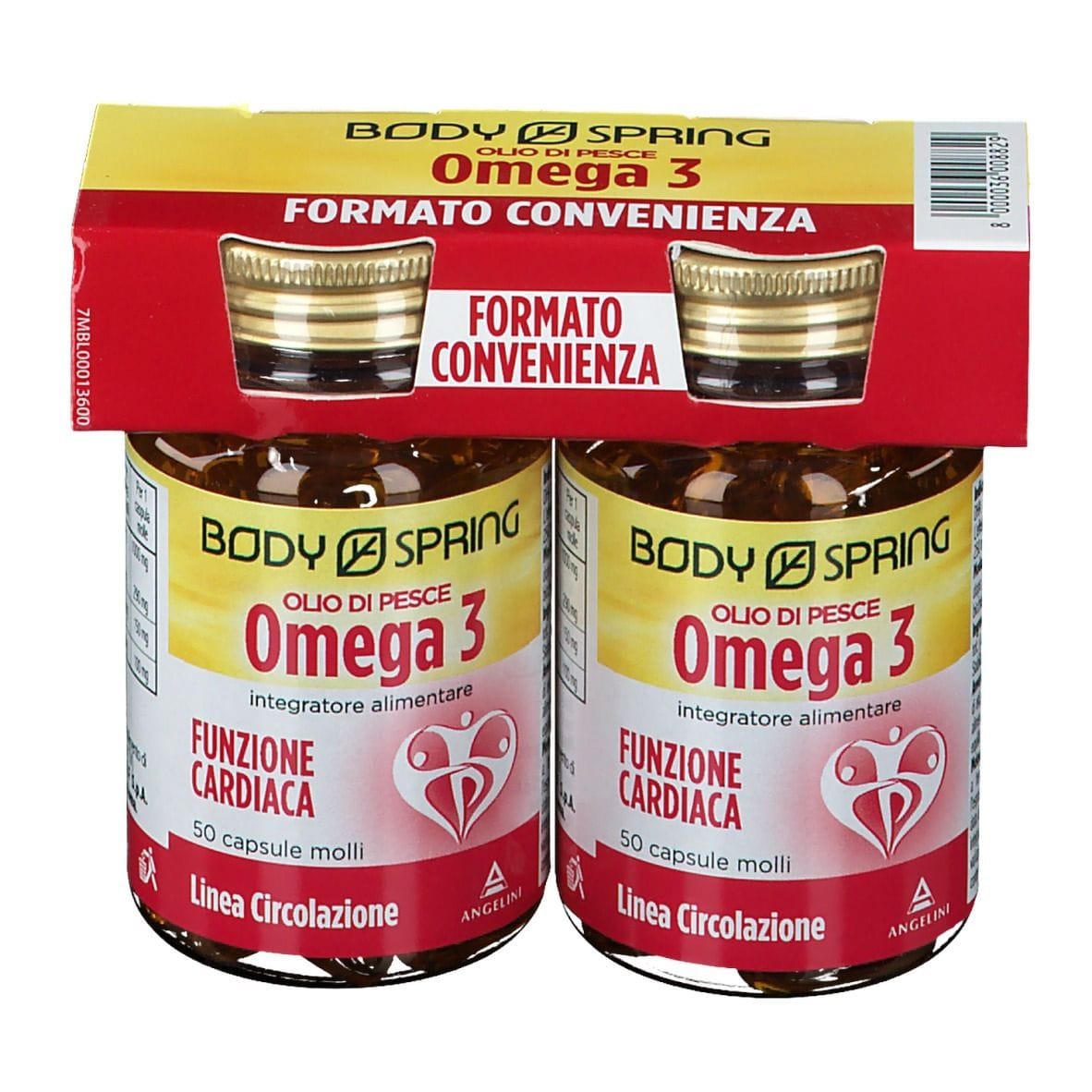 Integratore Body Spring Omega 3 Olio di Pesce, bipack 100 capsule