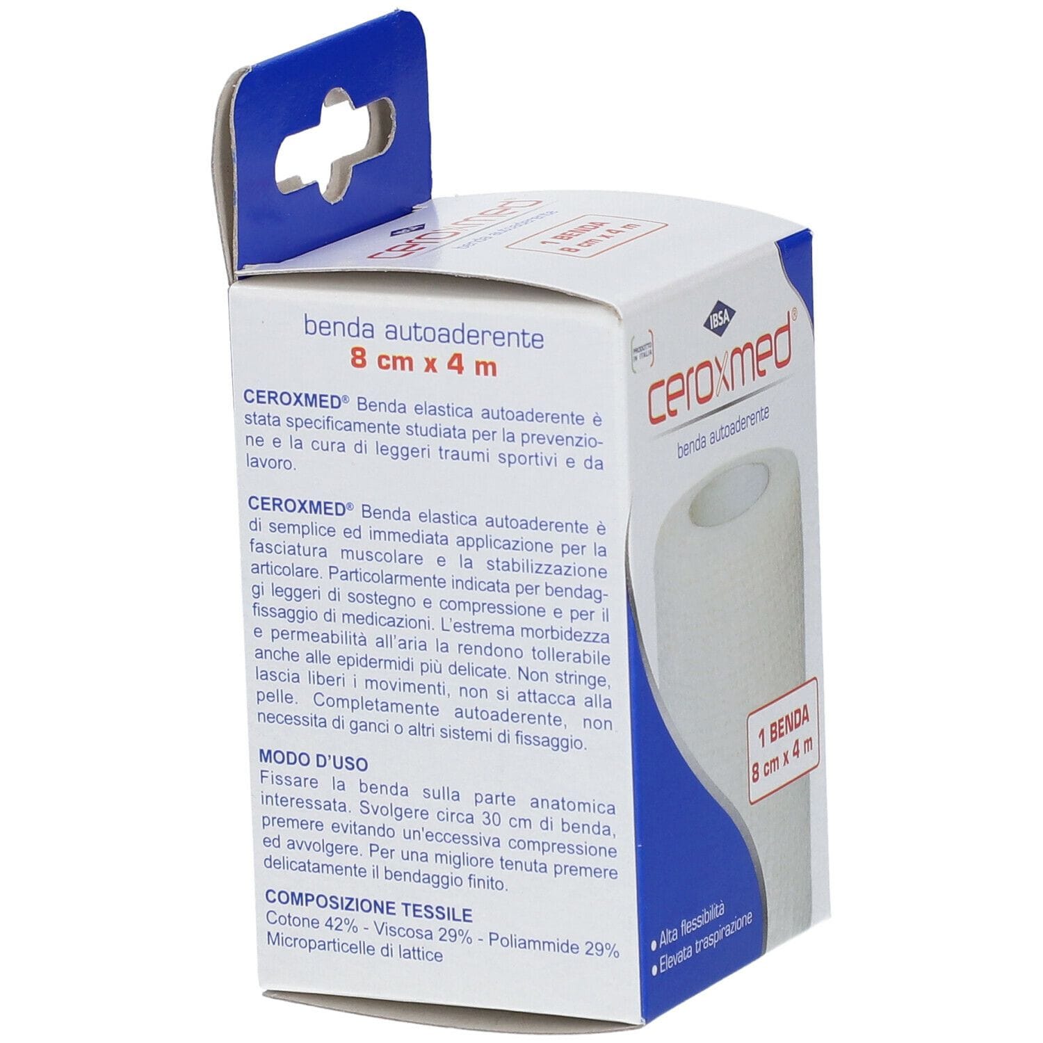 Benda Elastica Autoaderente Ceroxmed 8x400cm, 1 pezzo