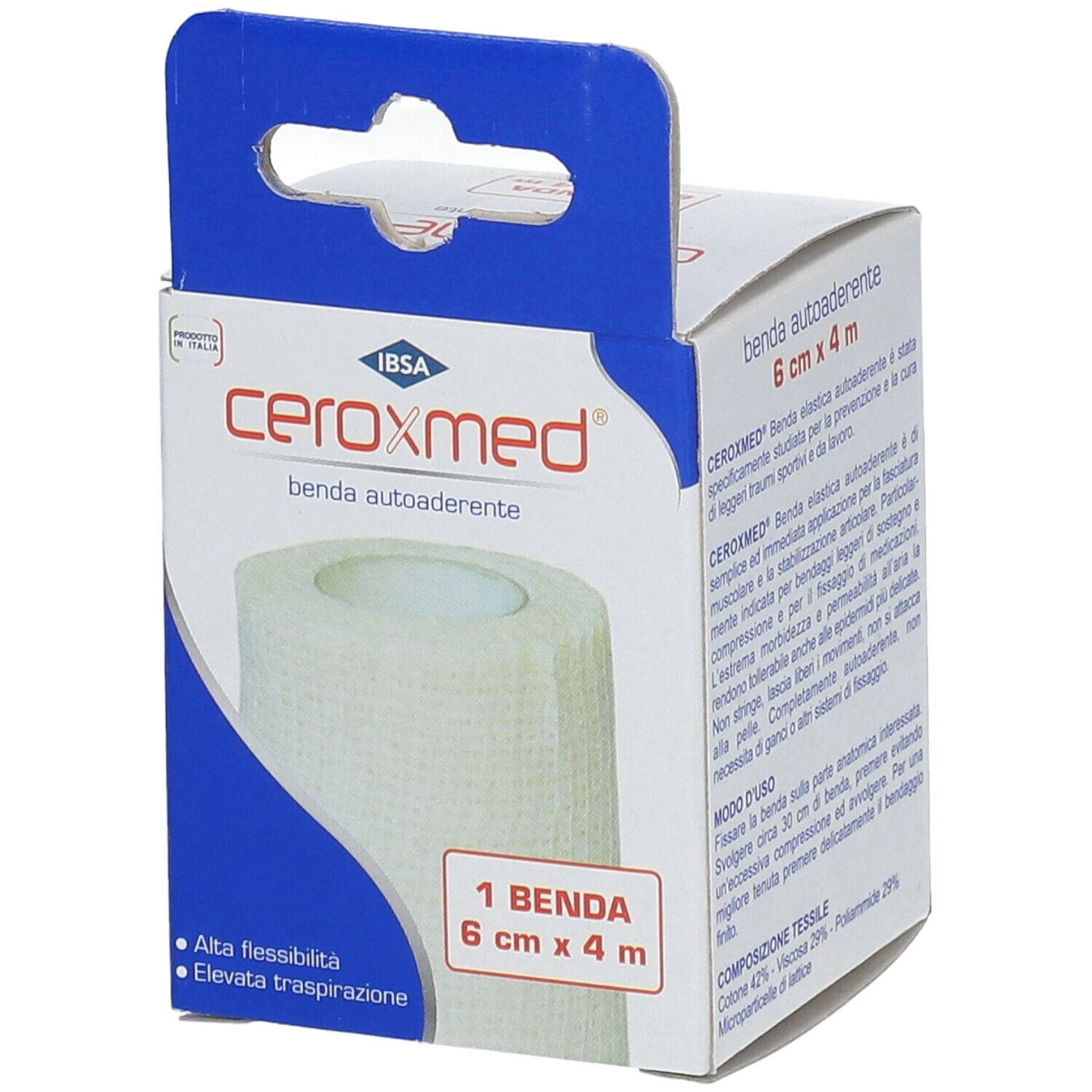 Benda Elastica Autoaderente Ceroxmed 6x400cm, 1 Pezzo