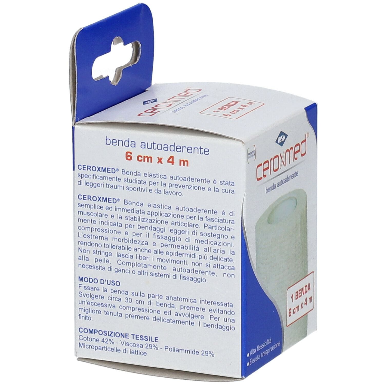 Benda Elastica Autoaderente Ceroxmed 6x400cm, 1 Pezzo