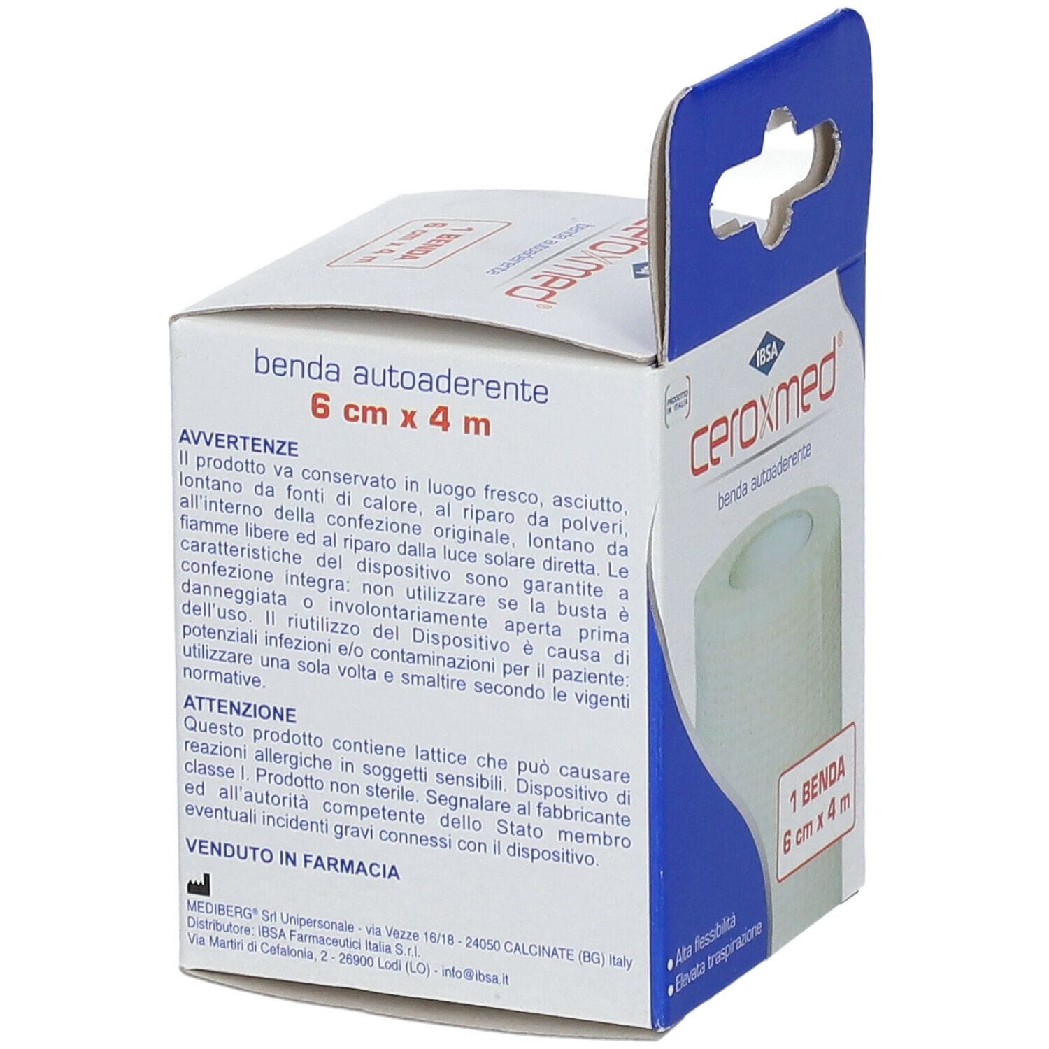 Benda Elastica Autoaderente Ceroxmed 6x400cm, 1 Pezzo
