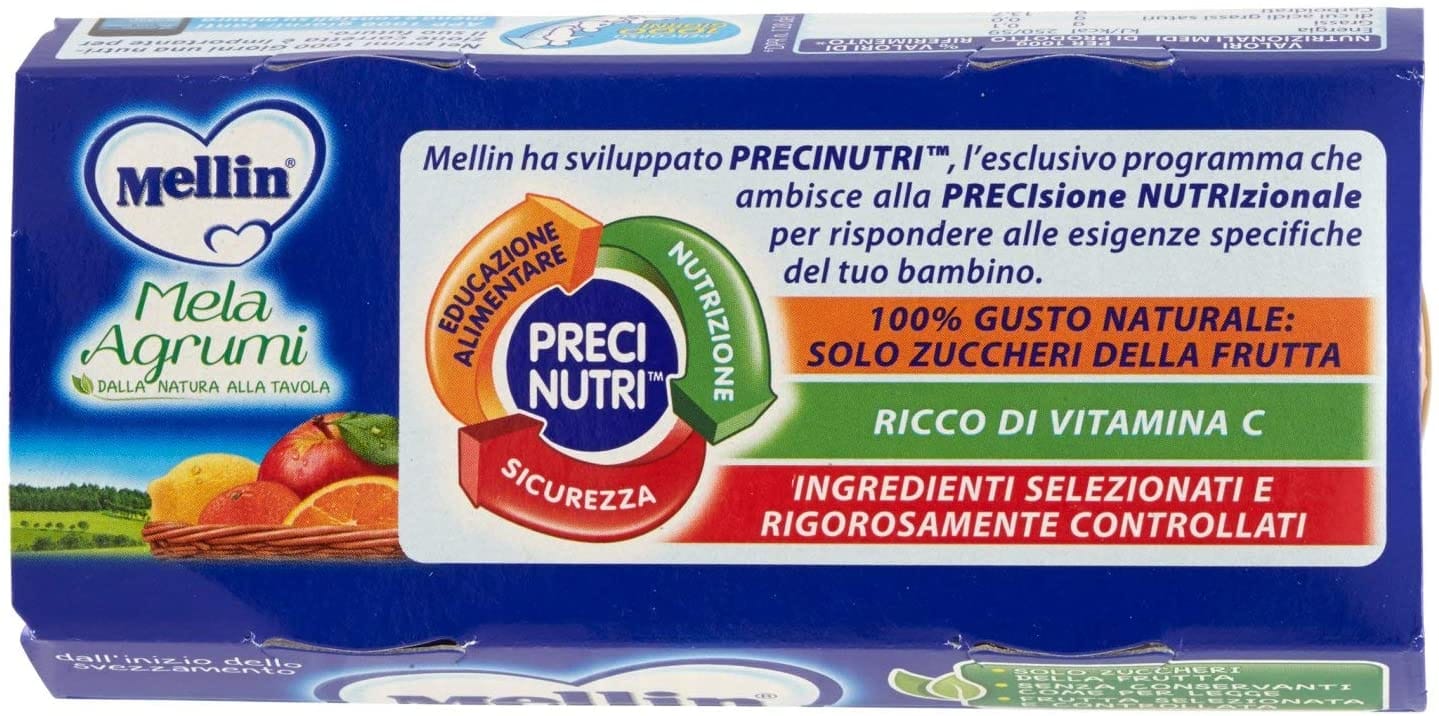 MELLIN OMOGENEIZZATO MELA AGRUMI 100 G 2 PEZZI