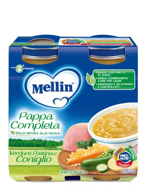 MELLIN PAPPA COMPLETA CONIGLIO 250 G 2 PEZZI MELLIN PAPPA COMPLETA CONIGLIO 250 G 2 PEZZI